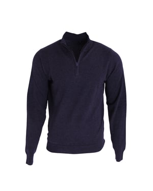 Premier Mens 1/4 Zip Neck Knitted Sweater (Navy)