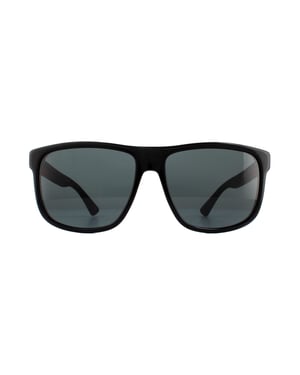 Gucci Sunglasses GG0010S 001 Black Rubber Grey