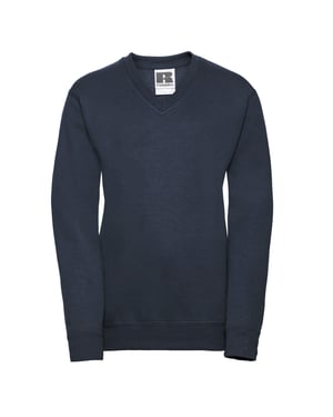 Russell Collection Childrens/Kids V Neck Sweatshirt (French Navy)