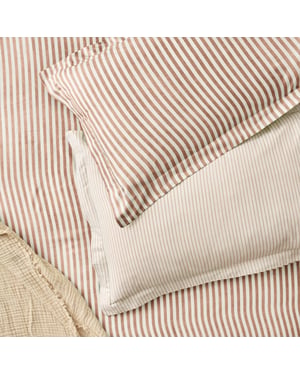 Hebden Melange Stripe Cotton Pillowcase Pair