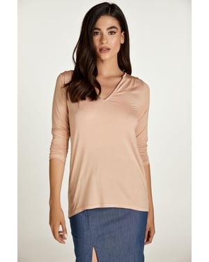 Stofroze Jersey V Hals Top