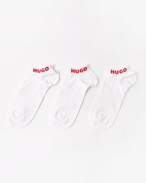 HUGO 3 Pack Mens Combed Cotton Ankle Length Socks