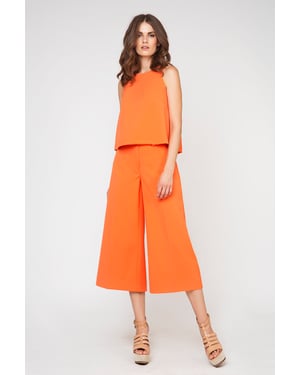 Mouwloze Boxy Oranje Top voor Dames