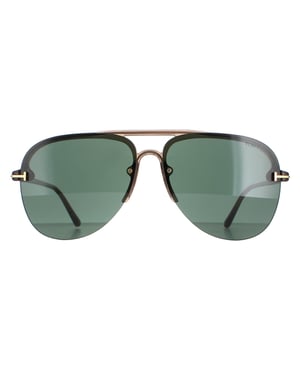 Tom Ford Terry 02 FT1004 45N glanzende lichtbruin groene zonnebril