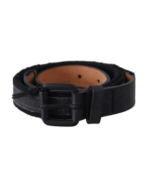 Ermanno Scervino Women's Black Leather Logo Buckle Waist