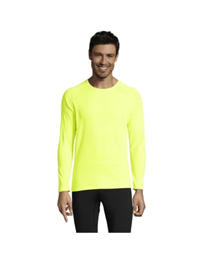 SOLS Heren Sport T-shirt met lange mouwen (Neon geel)
