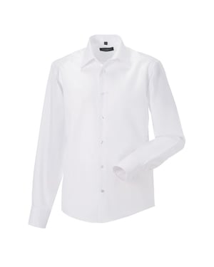 Russell Mens Ultimate Non-Iron Tailored Long-Sleeved Formal Shirt (White)