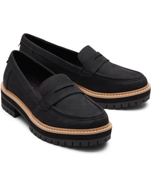 TOMS Cara Leather Damskor Svarta Loafers