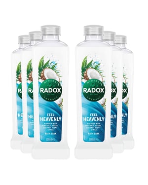 Radox Mineral Therapy Bath Soak Feel Heavenly with Minerals & Herbs 500ml, 6 Pk
