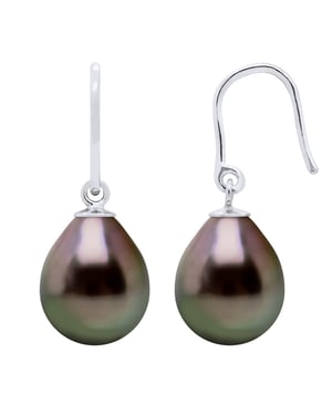 Oorbellen haak Knik Tahitian Pearls Pears 9-10 mm 925
