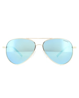 Polaroid Kids Aviator Kids Gold Blue Miror Polarized Sunglasses