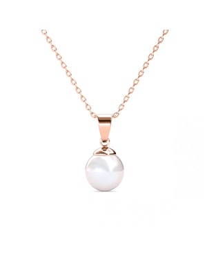 Full Moon Pearl-hänge - roséguld och kristall
