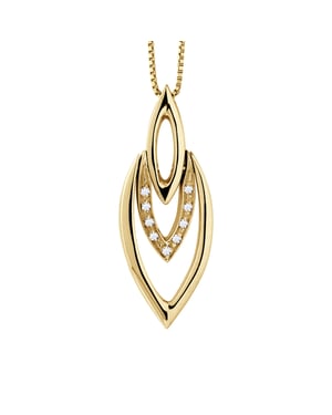 FLAME Ketting Diamonds 0.050 Cts Yellow Gold
