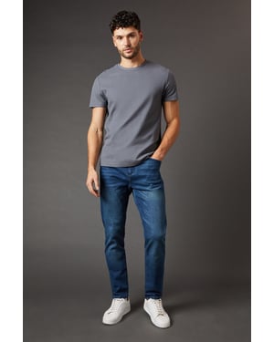 Blue Wash Tapered Fit Jeans