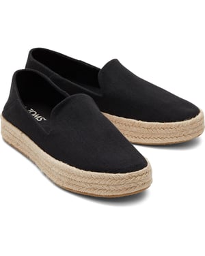 TOMS Carolina 100% Bomull Dam Svarta Espadrilles