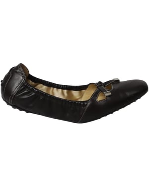 Tod's Bowscrunch Ballerina's in Zwart Leer