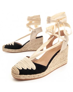 Montevita Wedge Sparto Ciento In Black