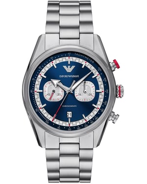 Emporio Armani Racer Heren Zilveren Horloge AR11676