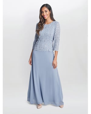 Virginia Maxi Lace Dress With Chiffon Skirt