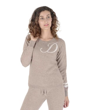 Crown Of Edinburgh Cashmere Crew Neck Sweater Stockbridge Camel D