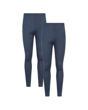 Mountain Warehouse Mens Talus Base Layer Bottoms (Förpackning med 2) (Marin)