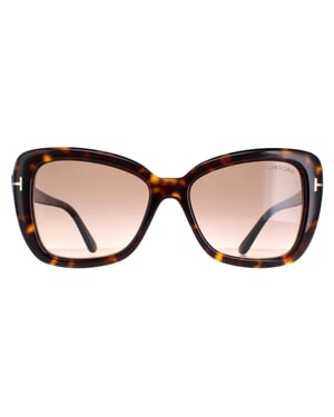 Tom Ford Maeve FT1008 52F donker havana bruin gradiënt zonnebril