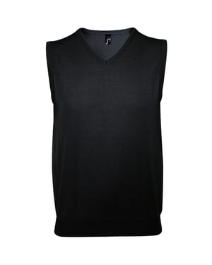 SOLS Unisex Gentlemen Sleeveless V Neck Sweater Vest (Black)