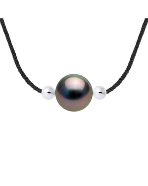 LOVE LINK Ketting Tahitian Pearl Ronde 8-9 mm Nylon Black 925