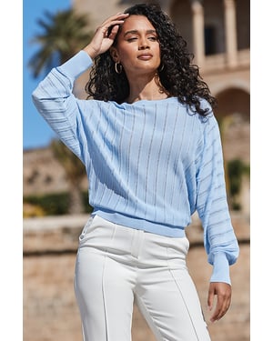 Cornflower Blue Batwing Jumper