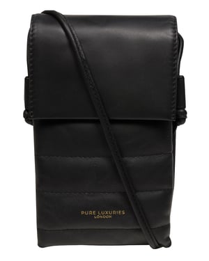 'Chloe' Black Leather Cross Body Phone Bag