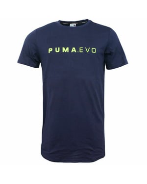 Puma Evo Long Line dryCELL Korte Mouw Marineblauw Heren T-shirt 572452 06 DD21