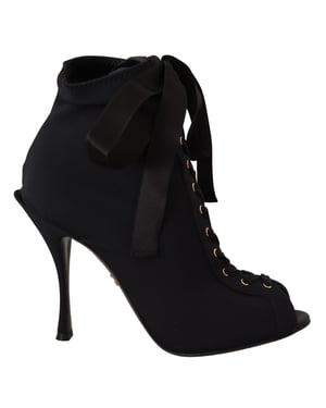 Dolce & Gabbana Vrouwen Zwart Stretch Korte Enkellaarsjes Schoenen