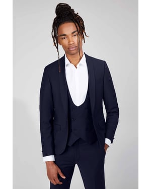 Ellroy Skinny Fit Dark Navy Wool Jacket