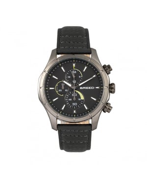Breed Lacroix chronograaf horloge met leren band