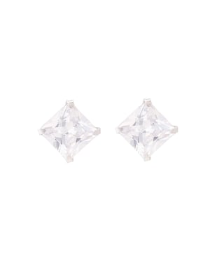 Luxenter Sterling zilveren 925 oorbellen met gerhodineerde briljant zirkonia - Essential
