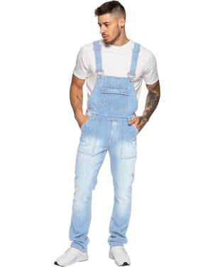 Enzo Men's Blue Denim Overall Dungarees