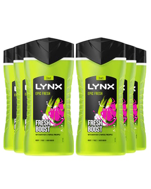 Lynx Shower Gel Epic Fresh Grapefruit & Tropical Pineapple Scent 225ml, 6 Pack