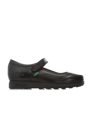 Girl's Kickers Fragma Pop Leather Shoes in Black