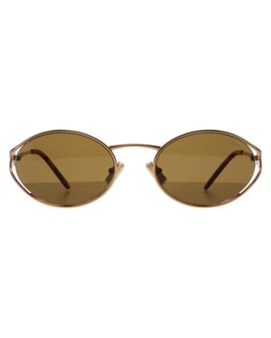 Miu Miu Ovale Dames Zonnebril Brass Goud Donkerbruin MU52YS