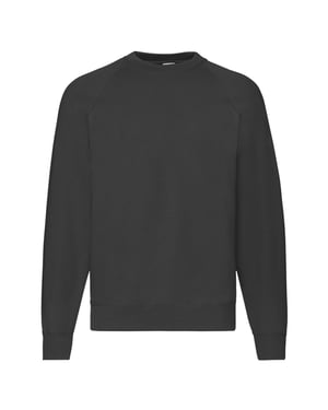 Fruit of the Loom Unisex klassisk raglansweatshirt för vuxna (Svart)