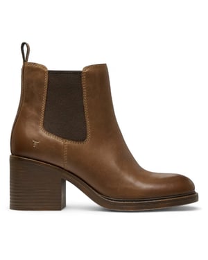 Windsor Smith Dames Tan Classic Leren Platform Enkel Chelsea Laarzen - Varsity
