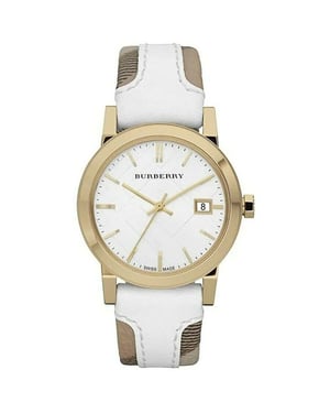 Burberry BU9110 Leather White Large Check Women's Watch