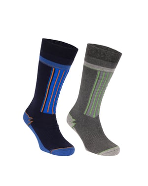 Trespass Unisex Adult Winski Ski Socks (Pack of 2) (Navy/Flint)
