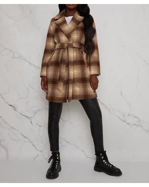 Womens Chi Chi London Coat in Brown