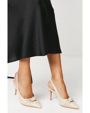 Deja Knot Detail Slingback Stiletto Court Shoes