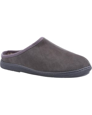 Hush Puppies Mens Ashton Suede Slippers (Grey)