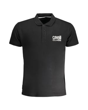 Cavalli Class Bold Logo Svart Polo T-shirt