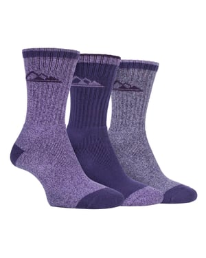 3 Pairs Ladies Lightweight Breathable Hiking Socks with Arch Support