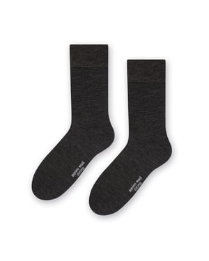 Mens Merino Wool Socks | Steven | Warm Knitted Ribbed Dress Socks - Charcoal