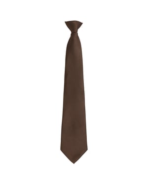 Premier Unisex volwassen kleuren modieuze effen Clip-On stropdas (Bruin)